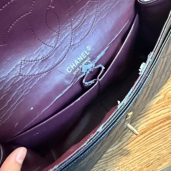 CC Black Quilted Shoulder Bag with Gold Accents - Picture 10 of 12